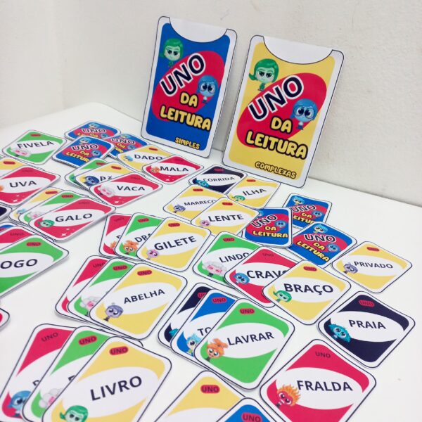 Uno da Leitura com Tema Divertidamente – Jogo Educativo para Desenvolver a Leitura - Imagem 2