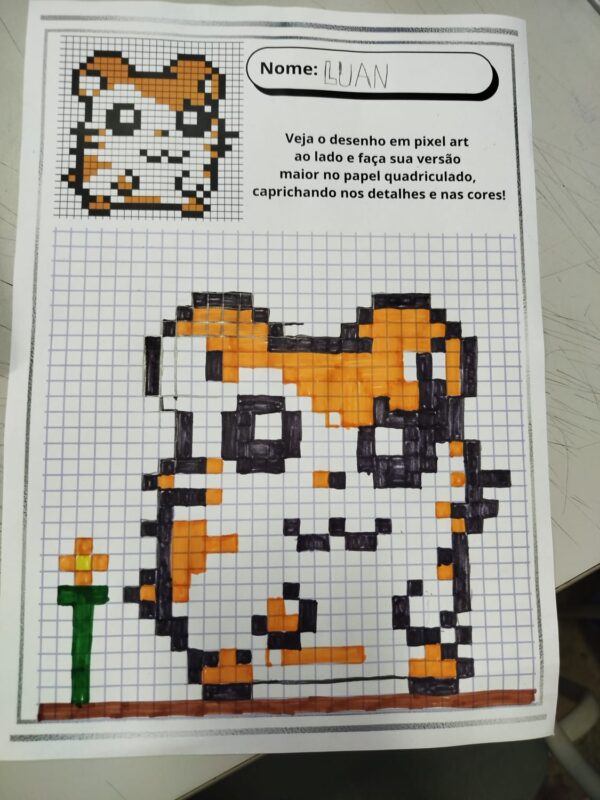 Atividades de Pixel Art para Desenvolver Foco e Coordenação – Material PDF com Vários Níveis
