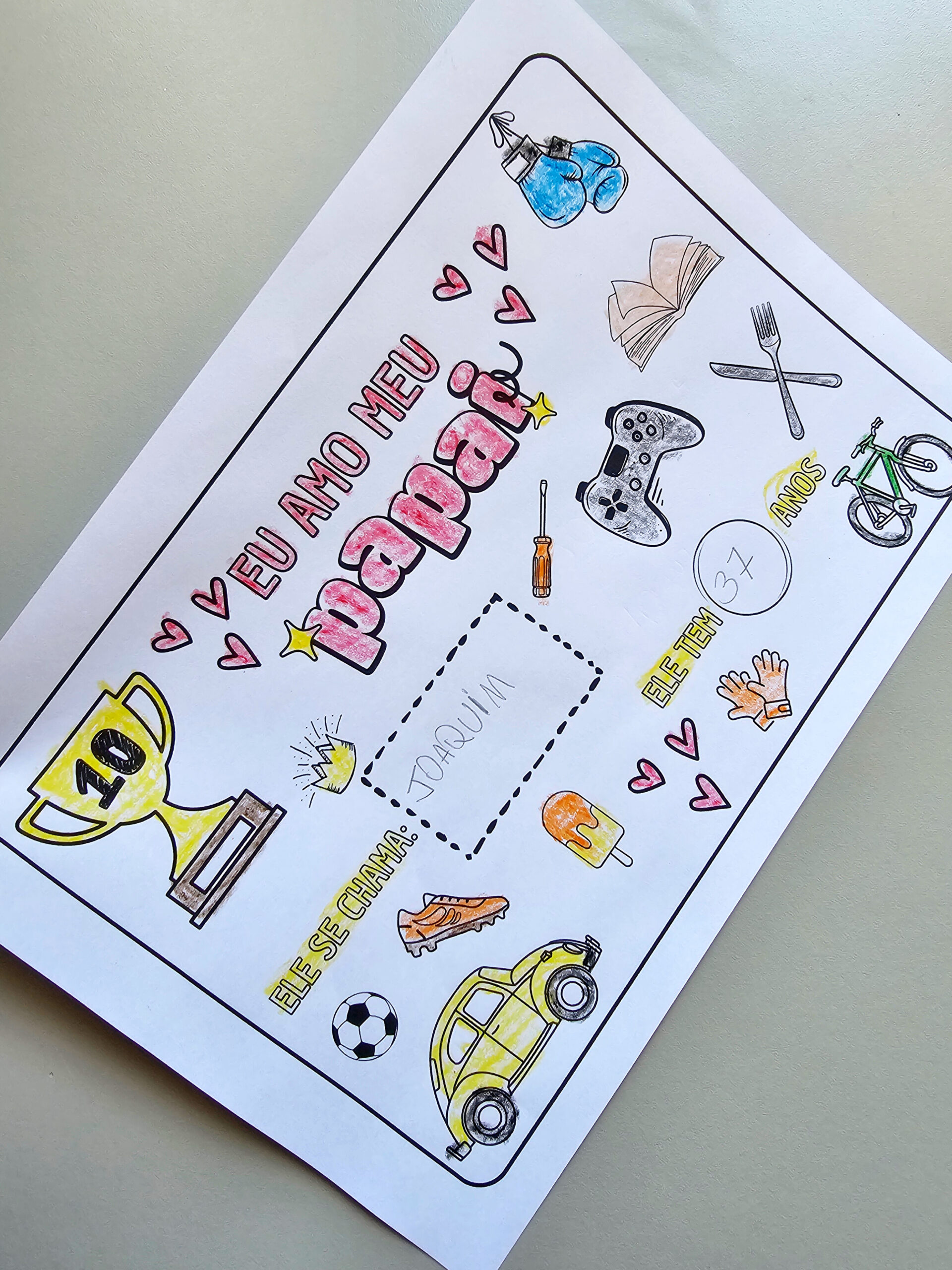 Folha de Atividade "Eu amo meu papai" (PDF) - Imagem 2