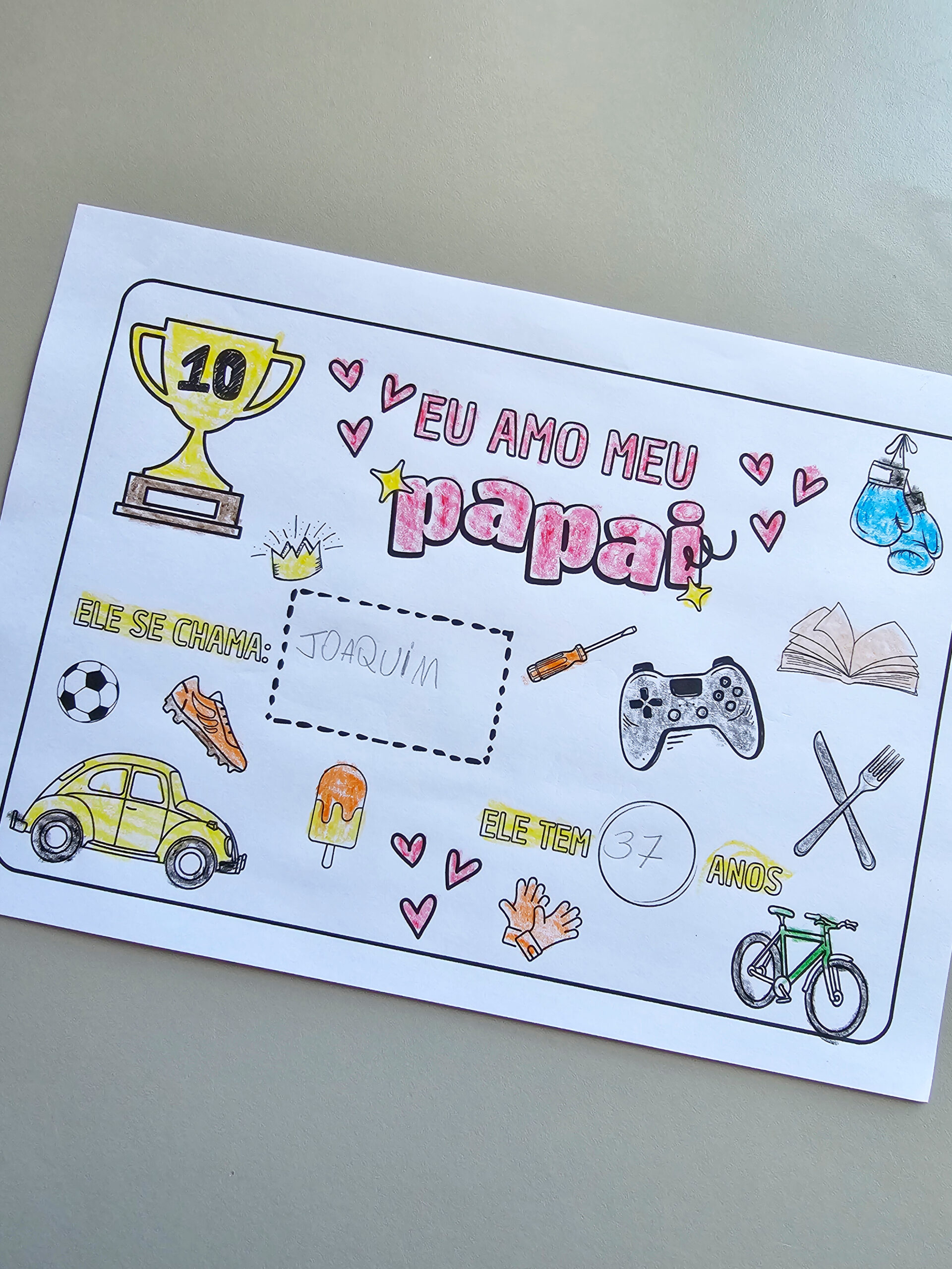 Folha de Atividade "Eu amo meu papai" (PDF)