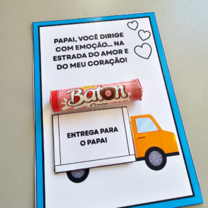 Alternative view of Cartão Surpresa com Docinho – Uma doçura de Caminhão para o Dia dos Pais