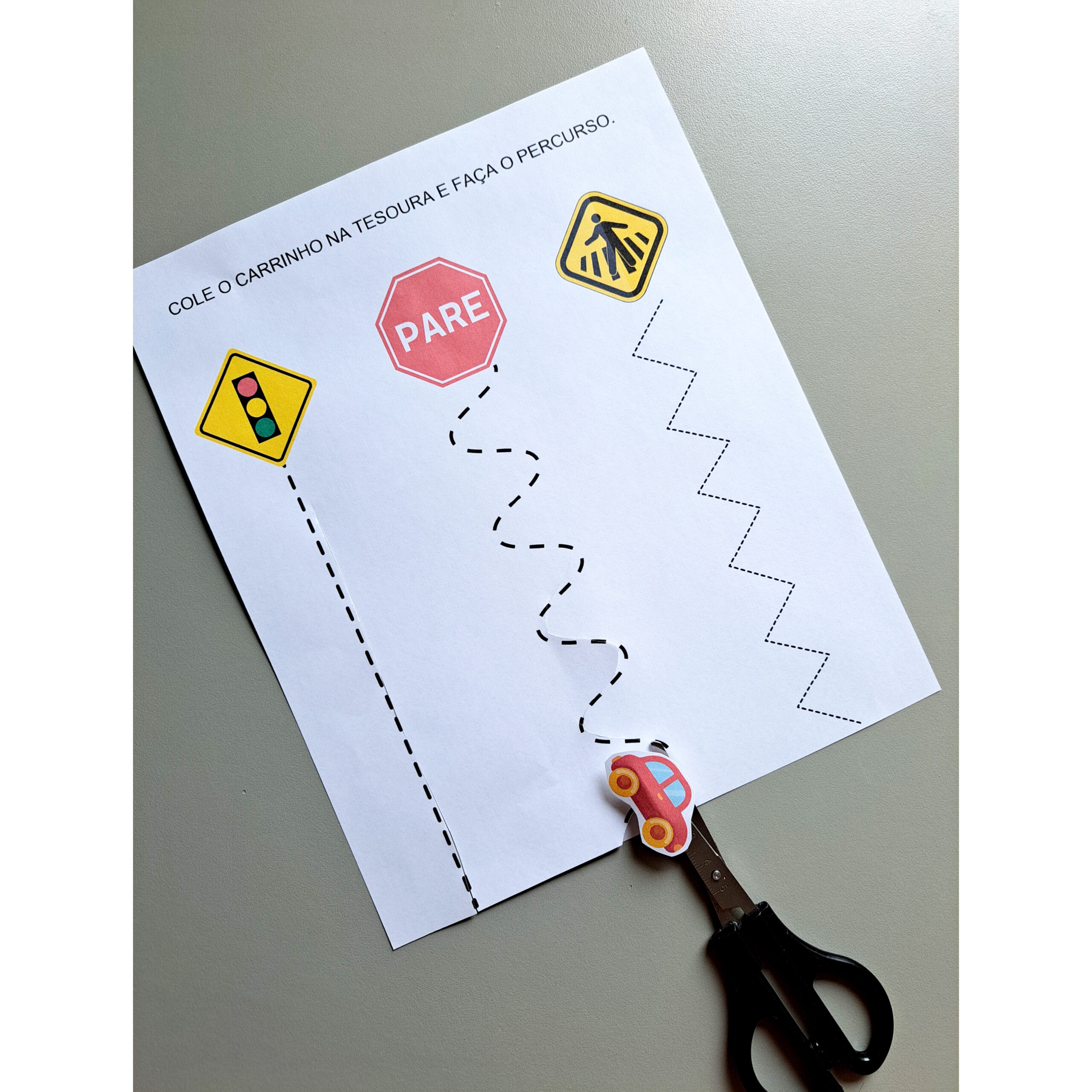 Percurso do Carrinho – Atividade em PDF para Semana do Trânsito