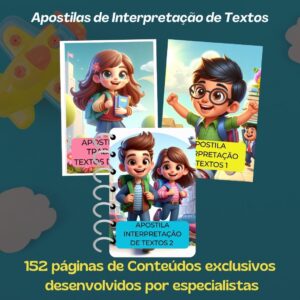 Apostilas de Interpretação de Texto – 3 Volumes | 152 Páginas de Atividades Prontas