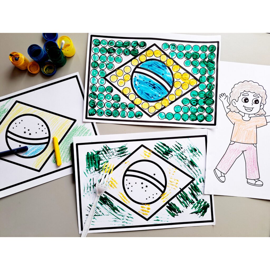 Atividade Bandeira do Brasil – Pinturas Lúdicas em PDF – Prof. Boldrin