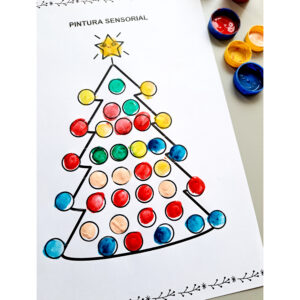 Pintura Sensorial de Natal – Atividade Lúdica para Imprimir (PDF)