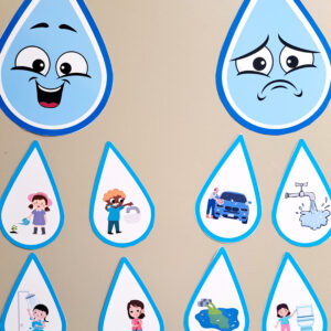 Gotinha Feliz e Gotinha Triste – Conscientização do Dia Mundial da Água