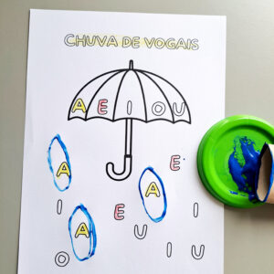 Chuva das Vogais – Atividade Dia Mundial da Água em PDF | Educação Infantil