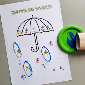 Alternative view of Chuva das Vogais – Atividade Dia Mundial da Água em PDF | Educação Infantil