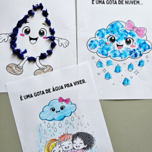 Água é uma Gota de Chuva – Atividade para Colorir