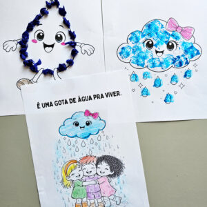 Alternative view of Água é uma Gota de Chuva – Atividade para Colorir