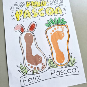 Atividade de Páscoa – Carimbo dos Pezinhos do Coelhinho (PDF Imprimível)