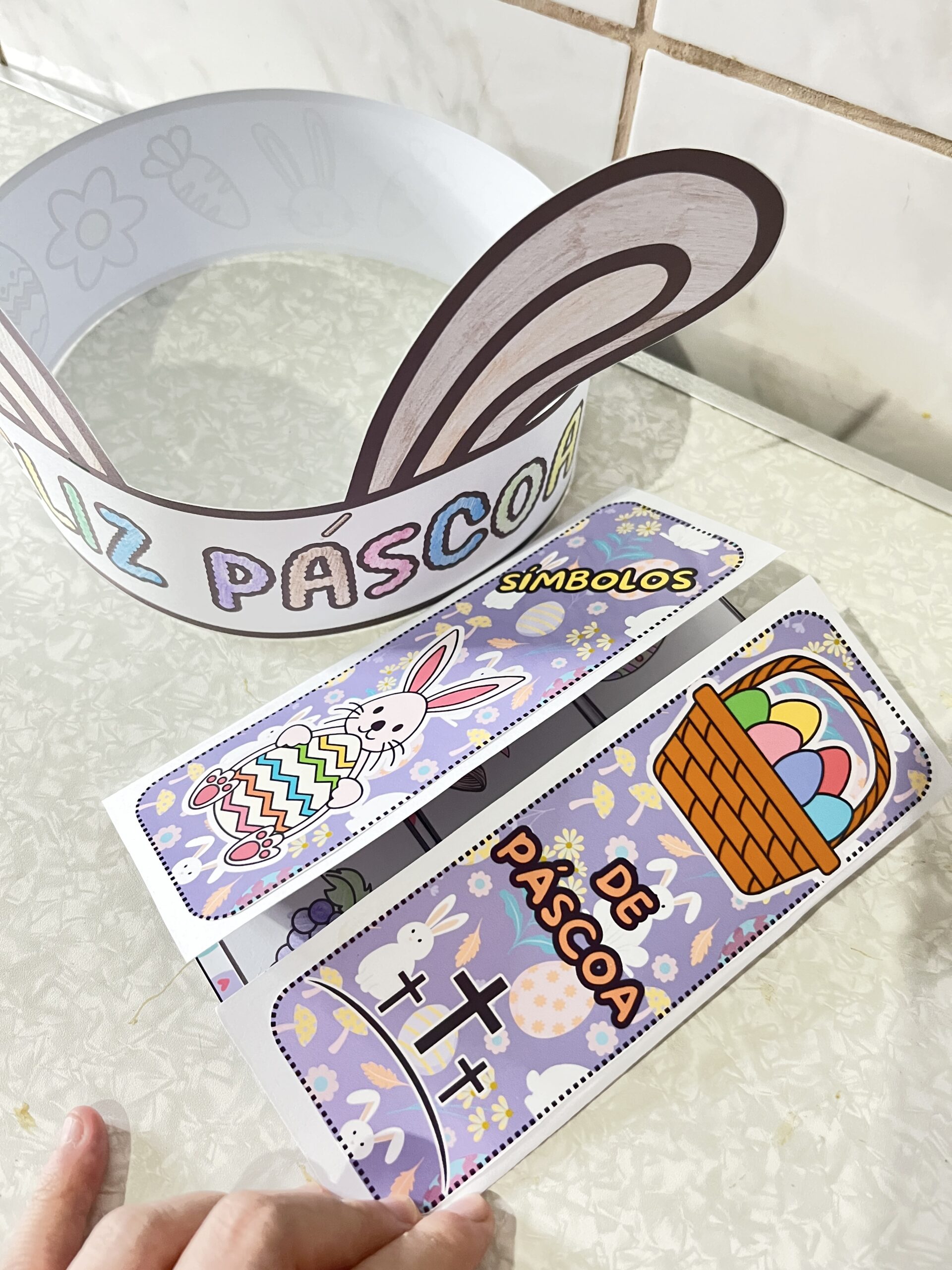 Flipbook de Páscoa Cristã em PDF | Atividade Interativa + Coroa de Coelhinho para Colorir