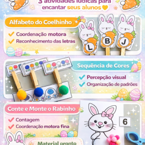 Alternative view of Kit Páscoa Educativa – 3 Atividades Lúdicas para Educação Infantil (PDF Imprimível)