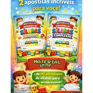 Apostilas de Alfabetização – Sílabas Simples e Sílabas Complexas