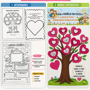 Combo 2 EM 1 – DIA DA FAMÍLIA Atividades + Mural Interativo | PDF Pronto para Imprimir