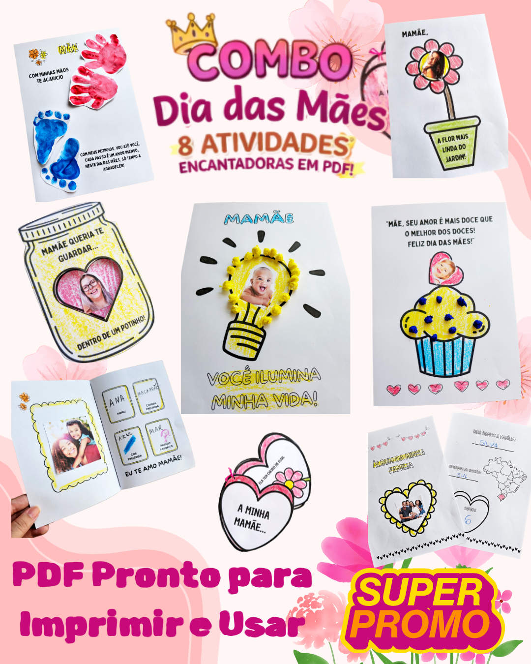 Combo Dia das Mães – 8 Atividades em PDF para Educação Infantil