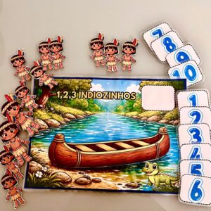 Alternative view of 1, 2, 3 Indiozinhos – Atividade Lúdica em PDF | Contagem e Alfabetização Inicial