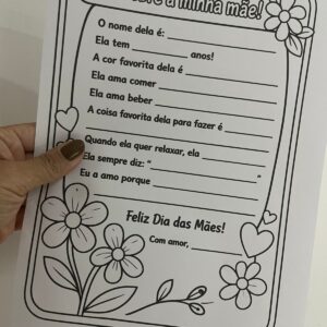 Alternative view of Tudo Sobre Minha Mãe Atividade Dia das Mães em PDF | Escrita, Desenho e Emoção