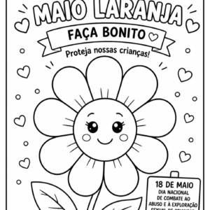 Desenhos Maio Laranja para Colorir – 7 Modelos Educativos + Versão Colorida