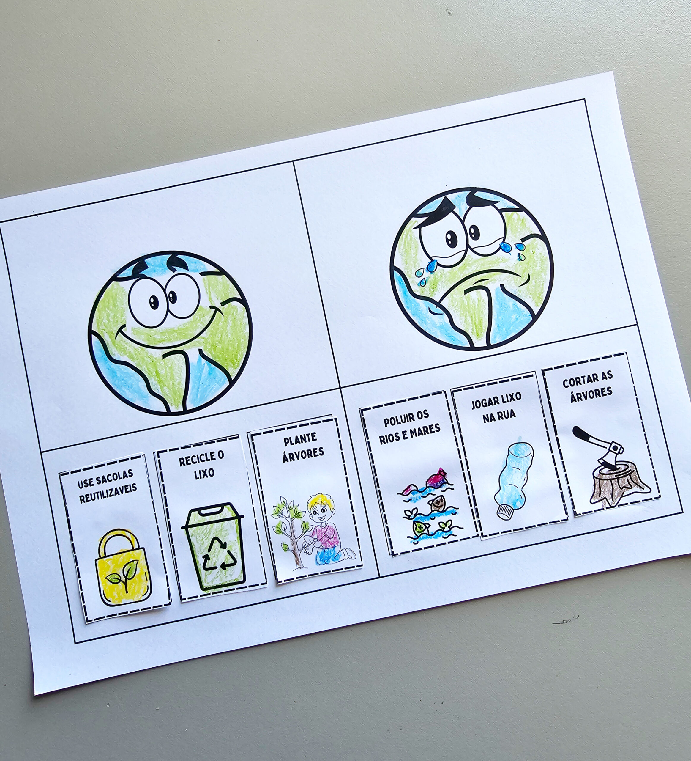 Planeta Feliz ou Planeta Triste? – Atividade Interativa de Meio Ambiente para Educação Infantil - Imagem 2