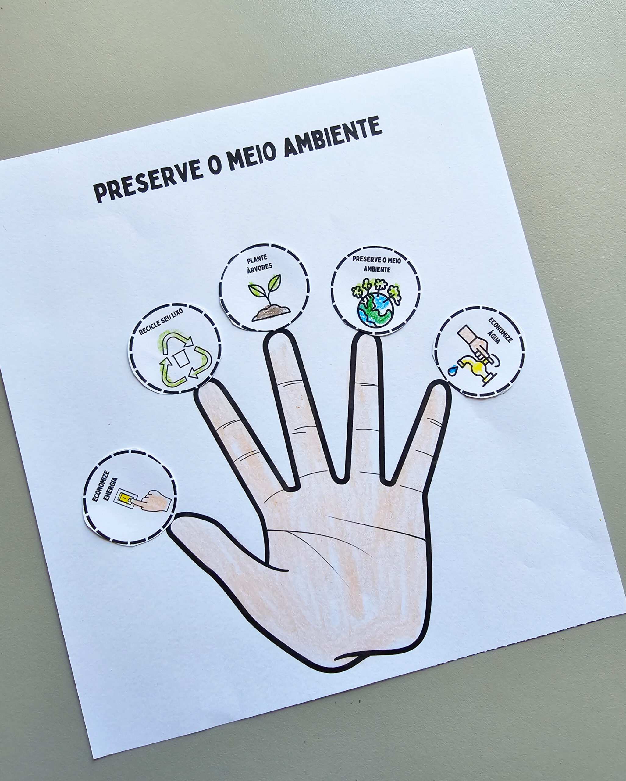Mão da Preservação – Atividade Interativa de Meio Ambiente para Educação Infantil