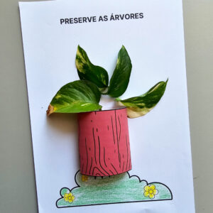 Preserve as Árvores – Atividade Criativa de Meio Ambiente com Folhas Naturais