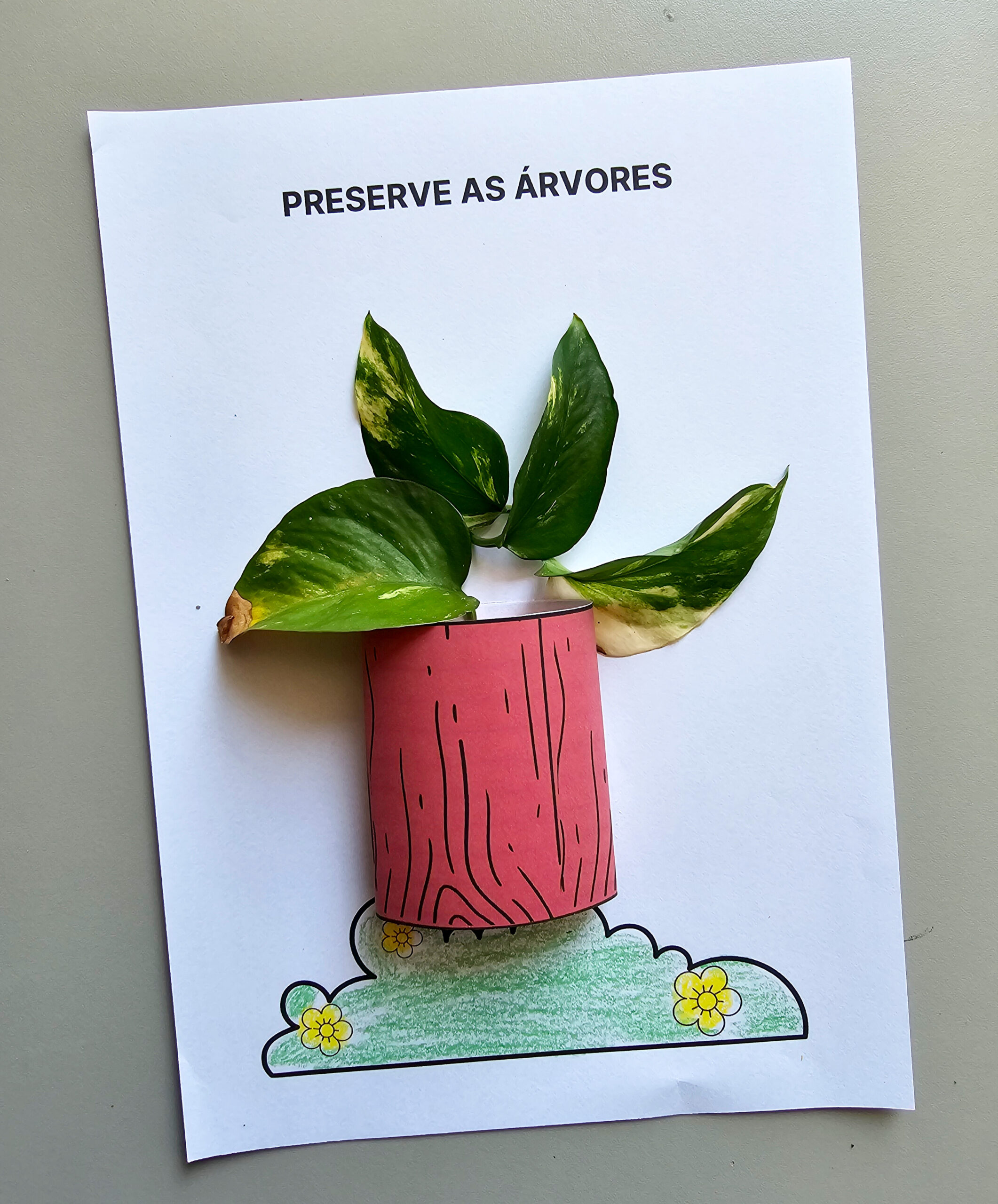 Preserve as Árvores – Atividade Criativa de Meio Ambiente com Folhas Naturais