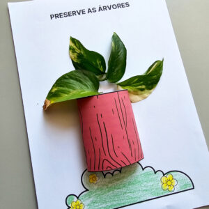 Alternative view of Preserve as Árvores – Atividade Criativa de Meio Ambiente com Folhas Naturais