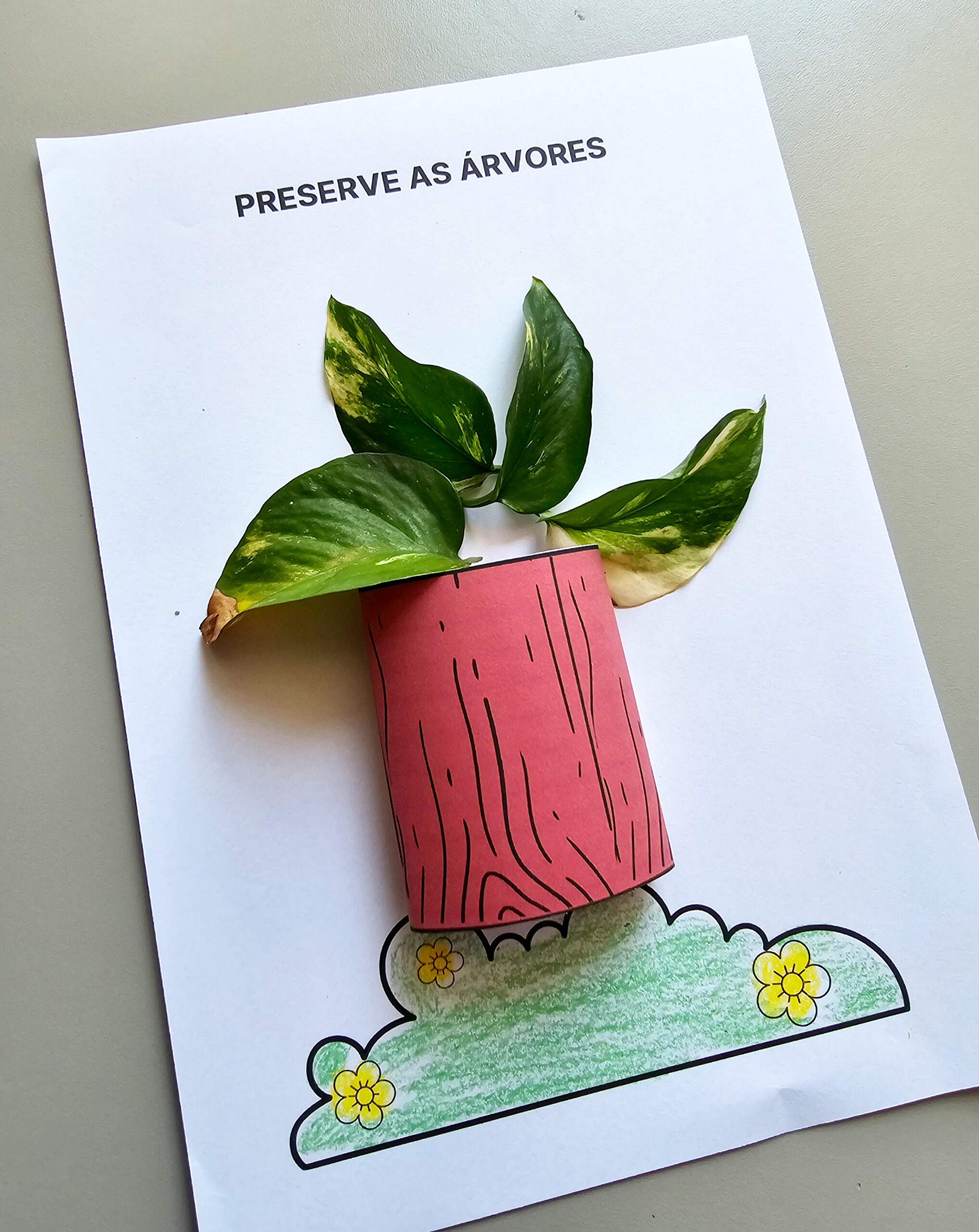 Preserve as Árvores – Atividade Criativa de Meio Ambiente com Folhas Naturais - Imagem 2