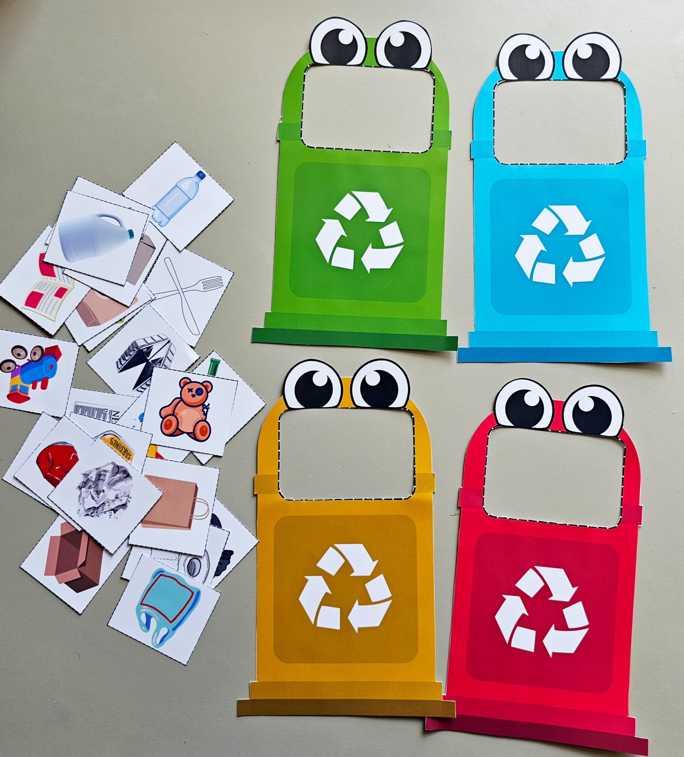 Lixeiras da Reciclagem Divertidas – Atividade Interativa de Coleta Seletiva para Educação Infantil