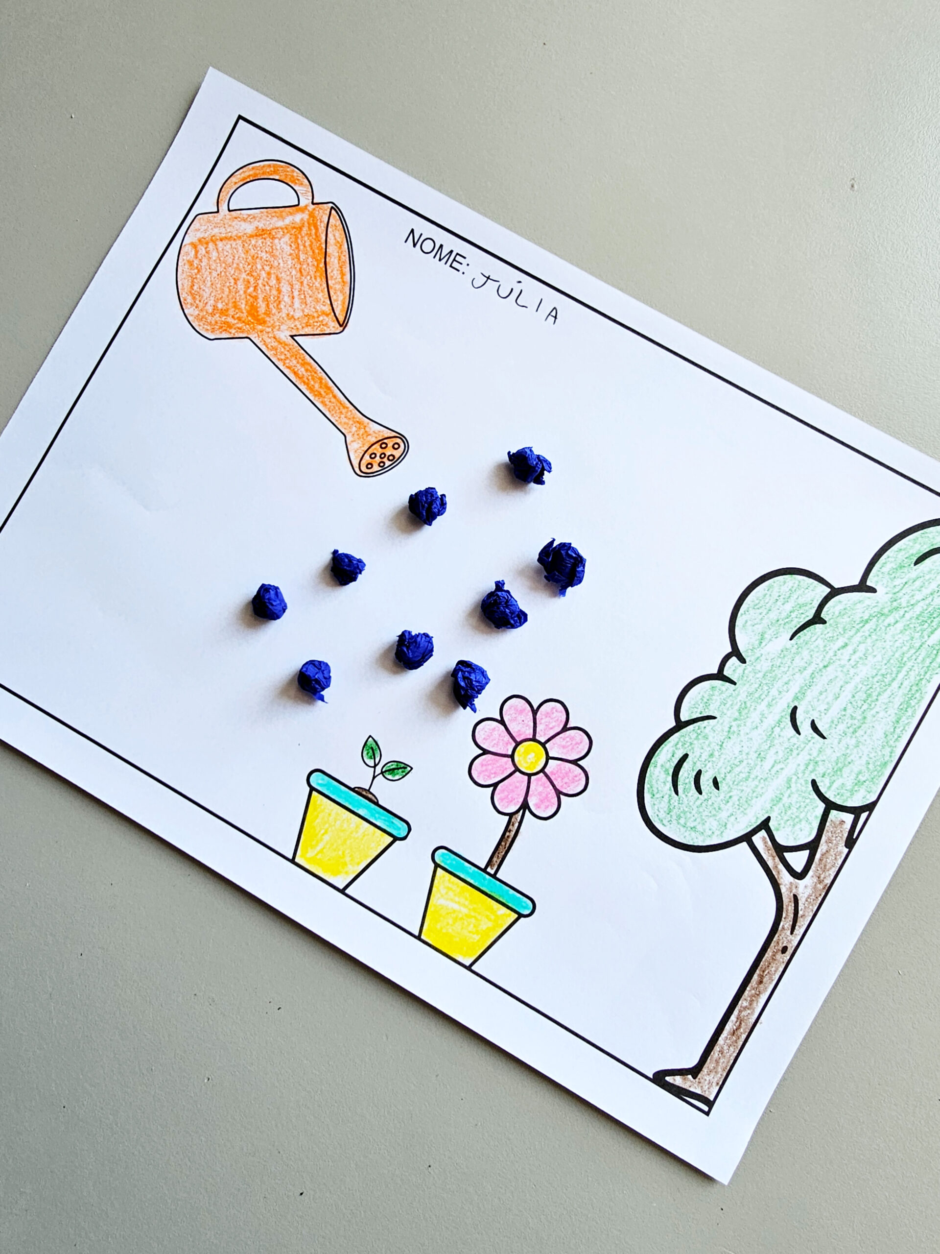 A Árvore e as Gotinhas de Água – Atividade Lúdica de Meio Ambiente para Educação Infantil