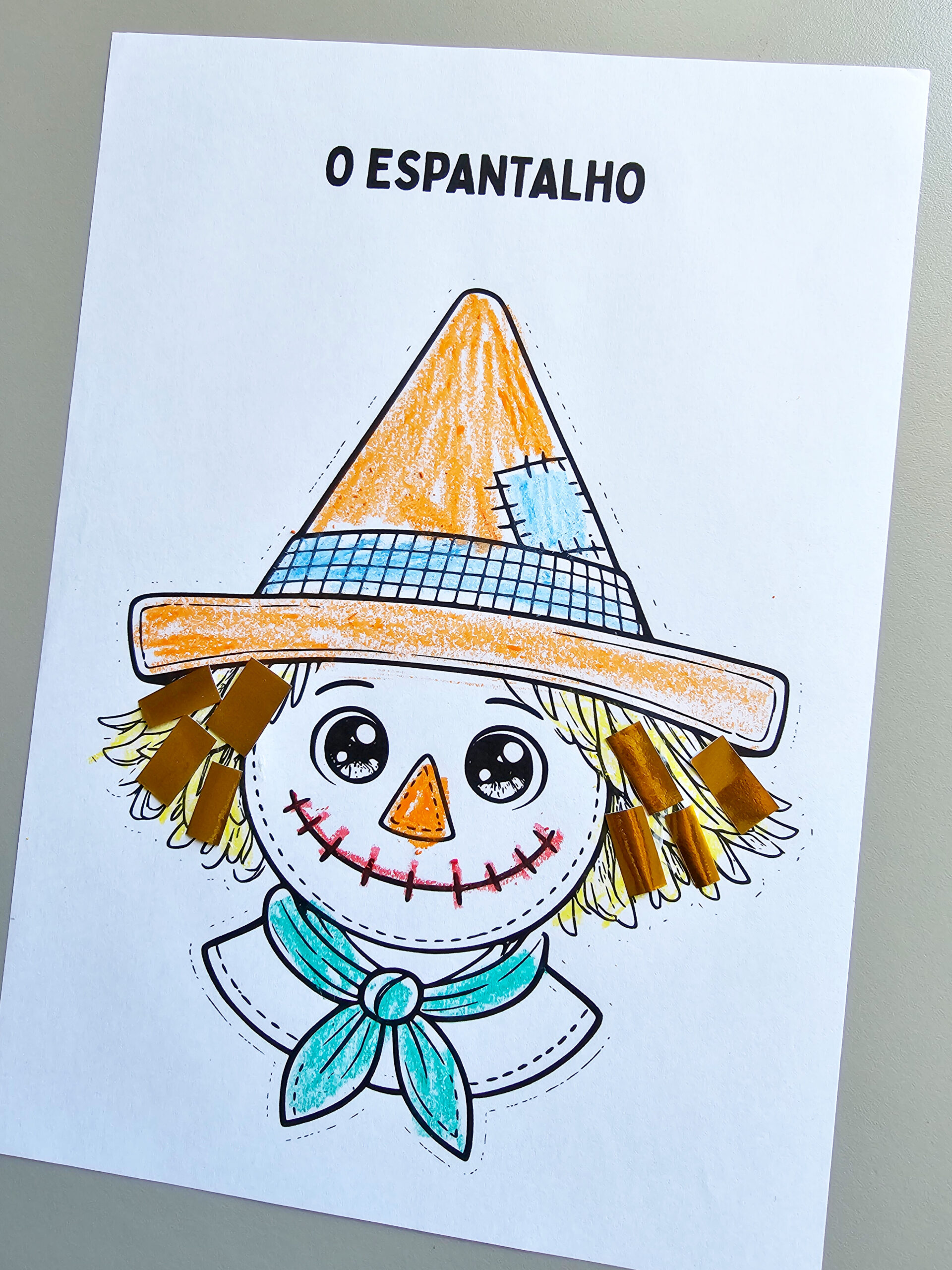 Espantalho Junino para Pintar e Colar – Atividade Lúdica em PDF - Imagem 2