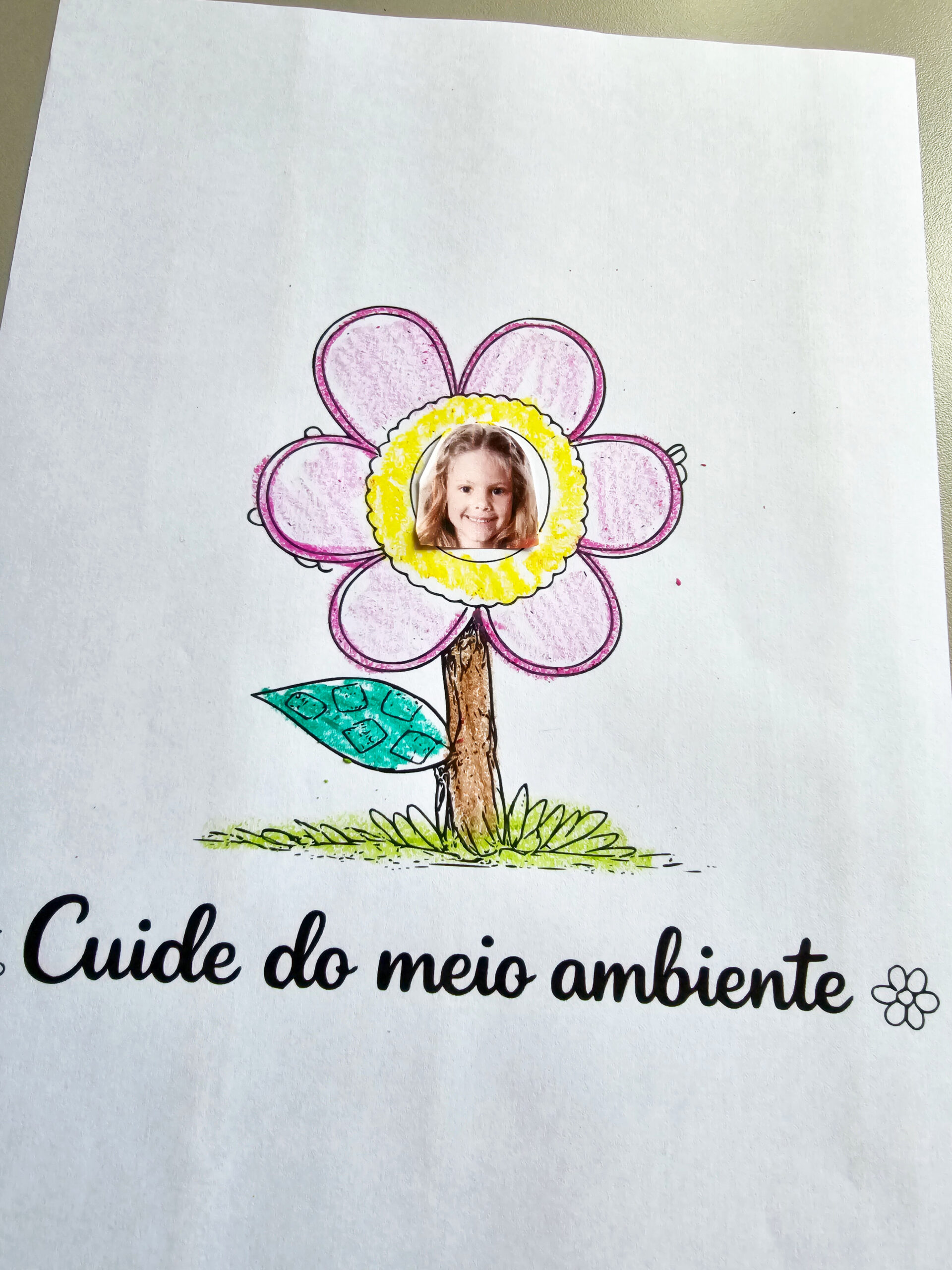 Flor do Meio Ambiente com Foto da Criança – Atividade Criativa e Afetiva - Imagem 2
