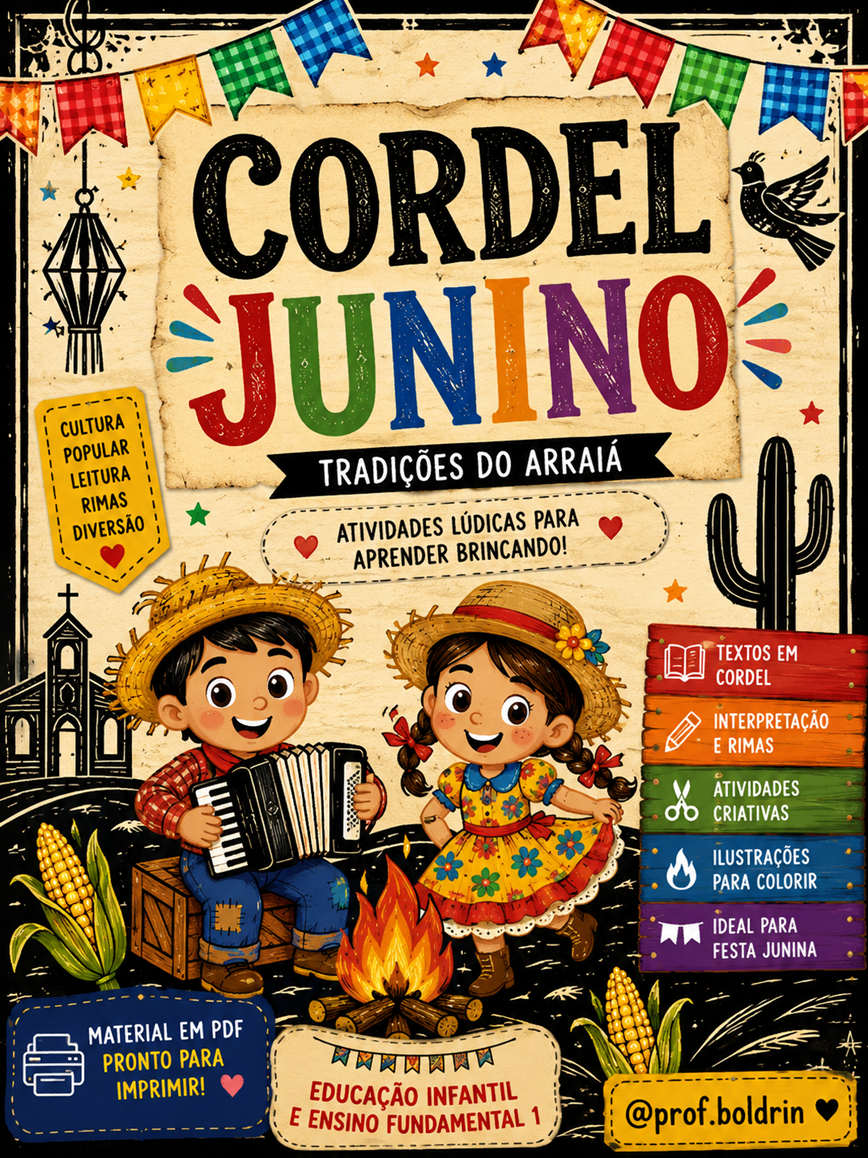 Kit Cordel Junino – Livrinho e Folhas A4 para Festa Junina - Imagem 2