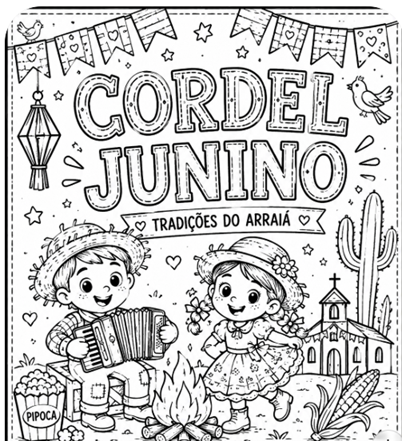 Kit Cordel Junino – Livrinho e Folhas A4 para Festa Junina - Imagem 5