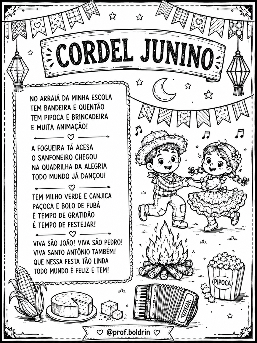 Kit Cordel Junino – Livrinho e Folhas A4 para Festa Junina - Imagem 6