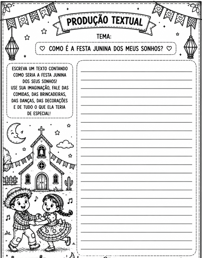 Kit Cordel Junino – Livrinho e Folhas A4 para Festa Junina - Imagem 8