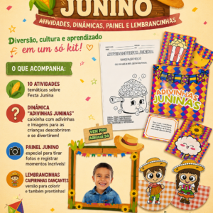 Kit Junino Completo em PDF – Atividades, Painel, Dinâmicas e Lembrancinhas