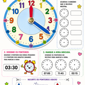 KIT HORA CERTA – Aprendendo as Horas de Forma Lúdica!