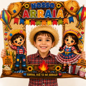 Alternative view of Moldura Junina para Fotos – PDF Pronto para Imprimir | Festa Junina Escolar