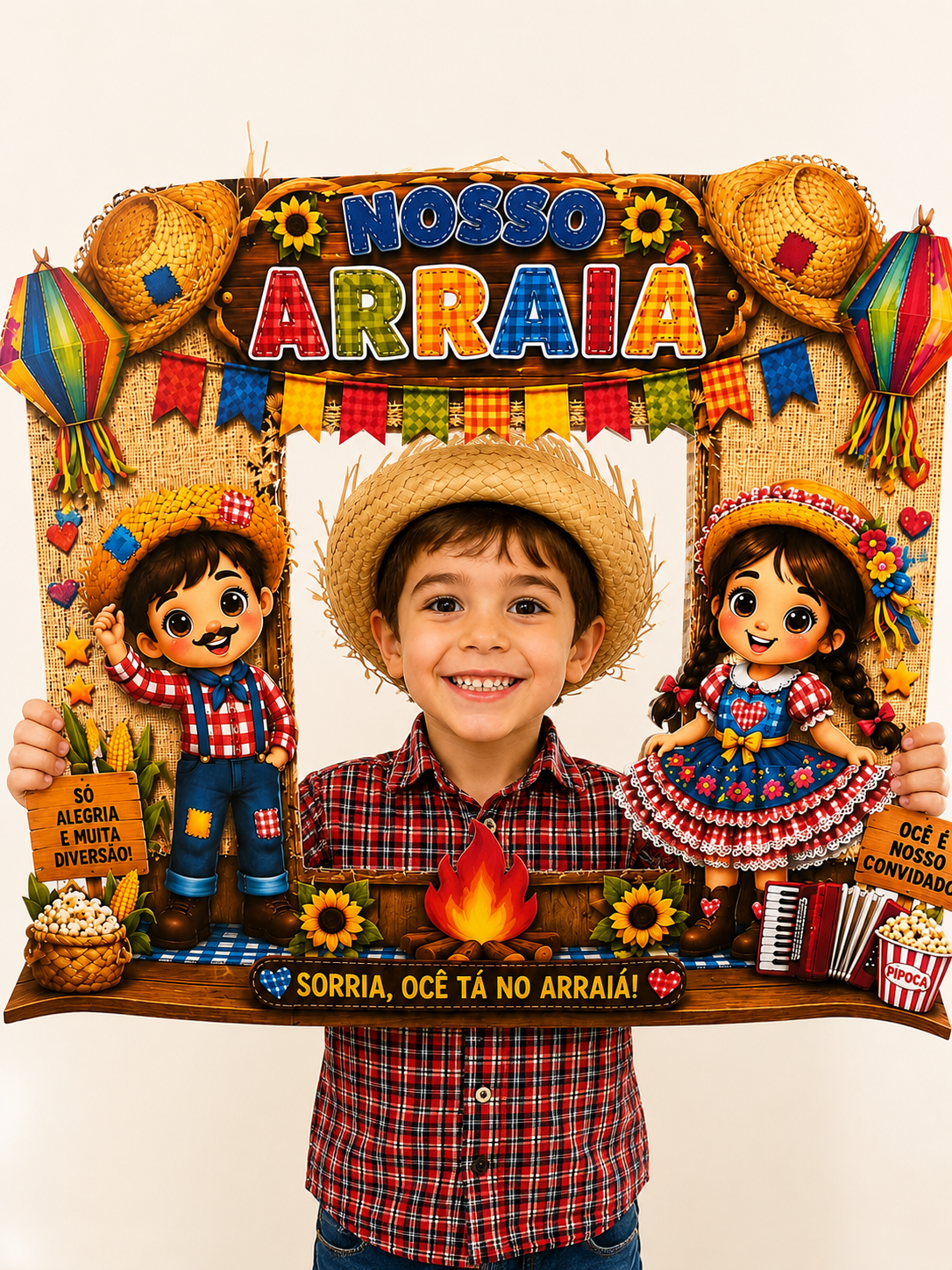 Moldura Junina para Fotos – PDF Pronto para Imprimir | Festa Junina Escolar - Imagem 2