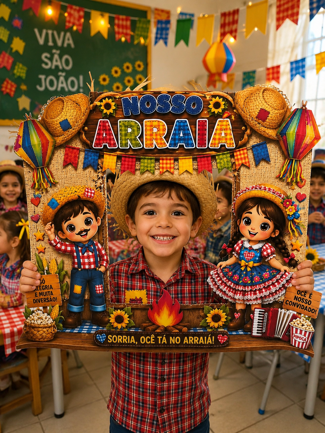 Moldura Junina para Fotos – PDF Pronto para Imprimir | Festa Junina Escolar