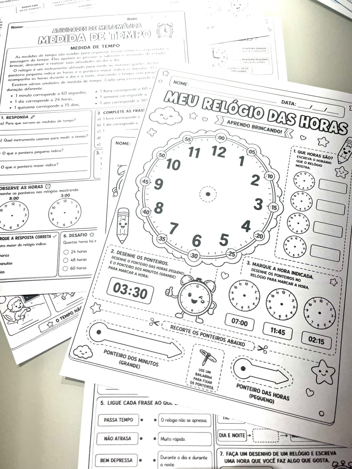 KIT HORA CERTA – Aprendendo as Horas de Forma Lúdica!