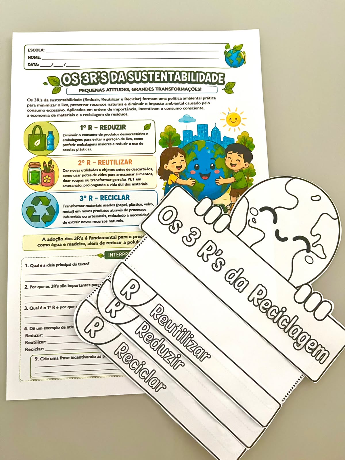 Lapbook dos 3R’s da Sustentabilidade | Meio Ambiente em PDF