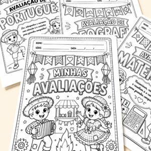 Kit Capas para Avaliações Juninas – Fundamental 1 | Arquivo em PDF para Imprimir