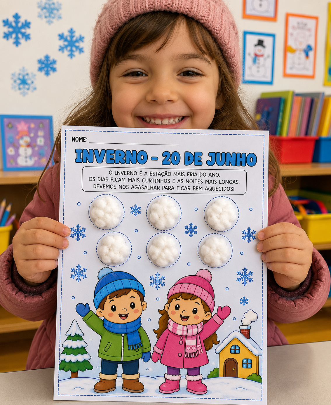 Atividade Inverno – Colagem com Algodão | Educação Infantil - Imagem 4