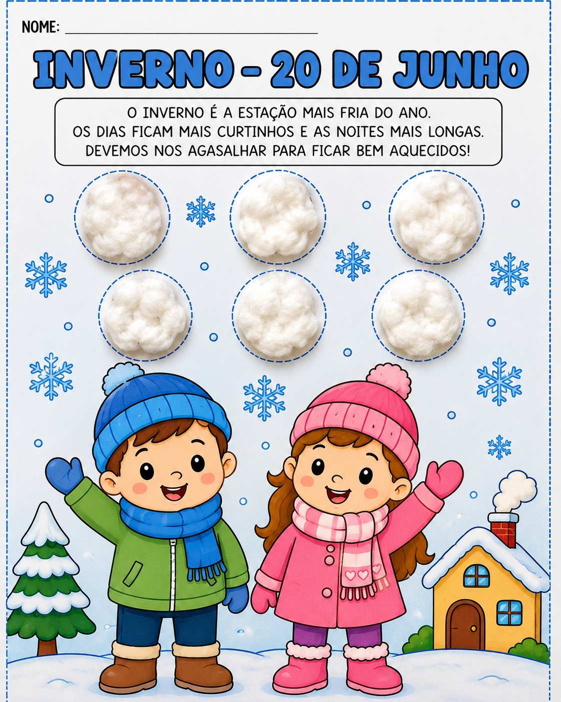 Atividade Inverno – Colagem com Algodão | Educação Infantil - Imagem 2