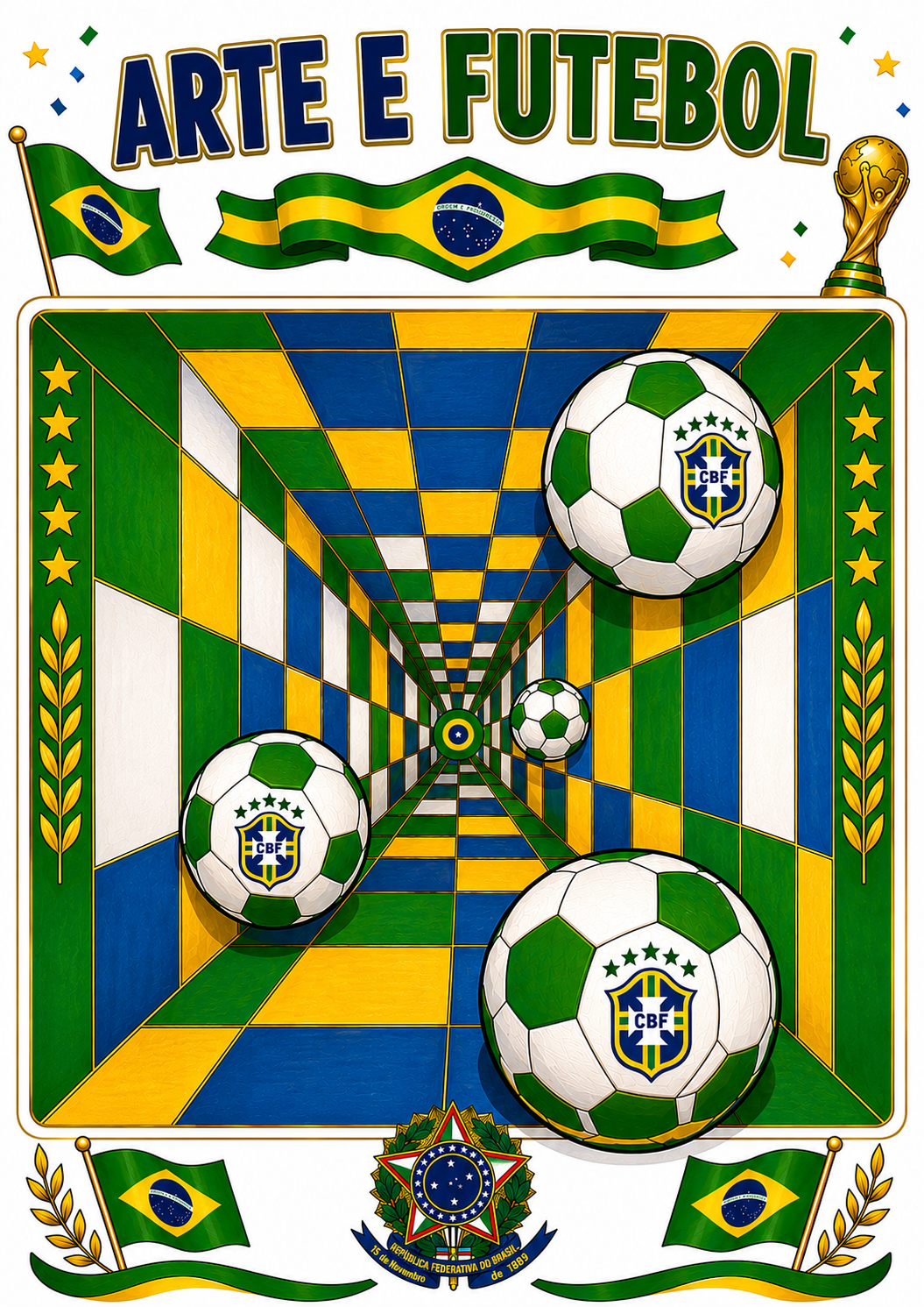 Arte e Futebol – Atividade de Perspectiva e Colorir | Copa do Mundo Brasil | PDF Imprimível - Imagem 3