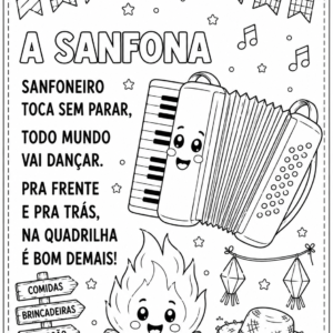Alternative view of Parlendas do Arraiá – Livrinho Junino para Colorir | Letra Bastão | PDF para Imprimir