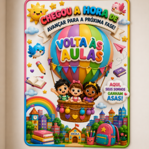 Alternative view of Painel Gigante Balão Volta às Aulas | Painel Decorativo para Acolhimento | Arquivo em PDF para Imprimir